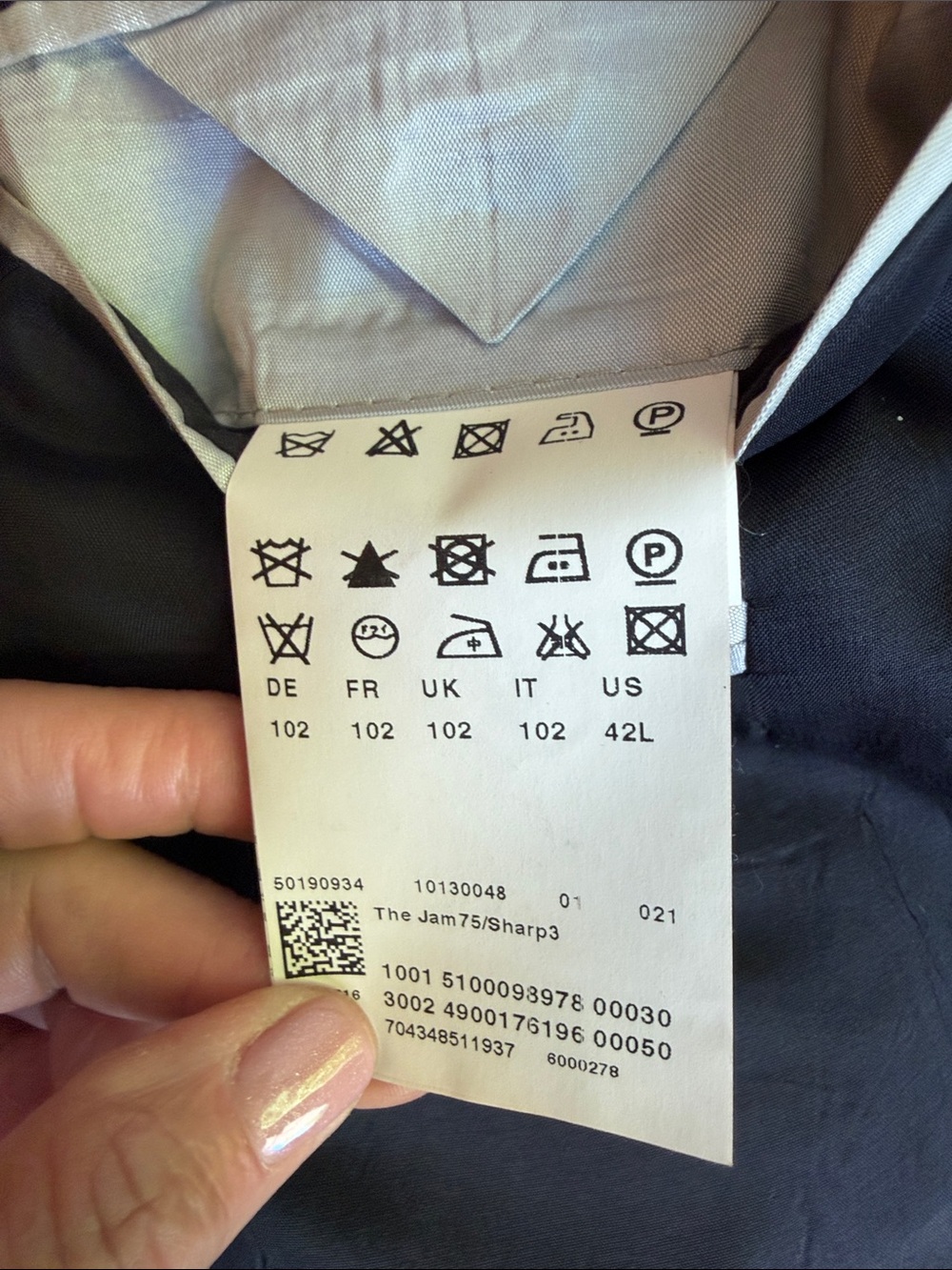 Hugo Boss Men's The Jam Dark wool Charcoal Two-Button Suit Blazer 42L EUC - Picture 6 of 11